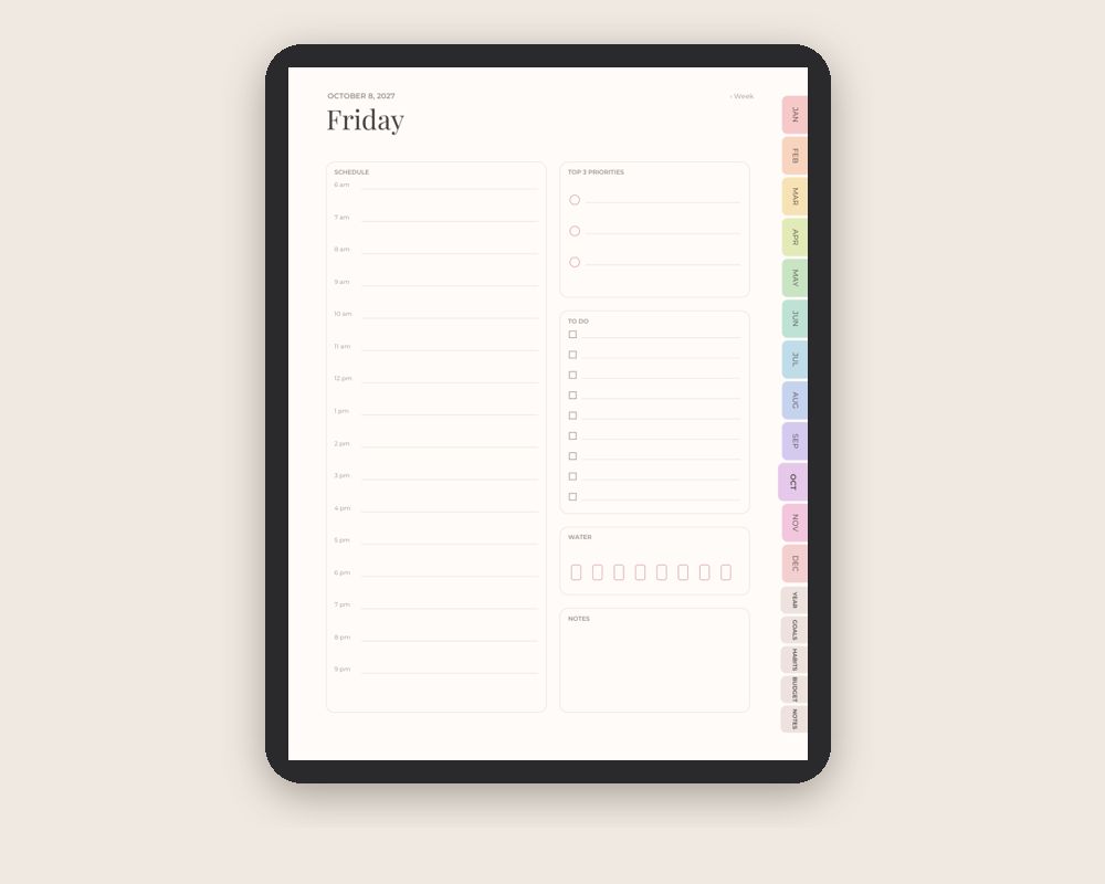 2027 Digital Planner (Pastel): Hyperlinked iPad Planner for GoodNotes & Notability printable preview 2