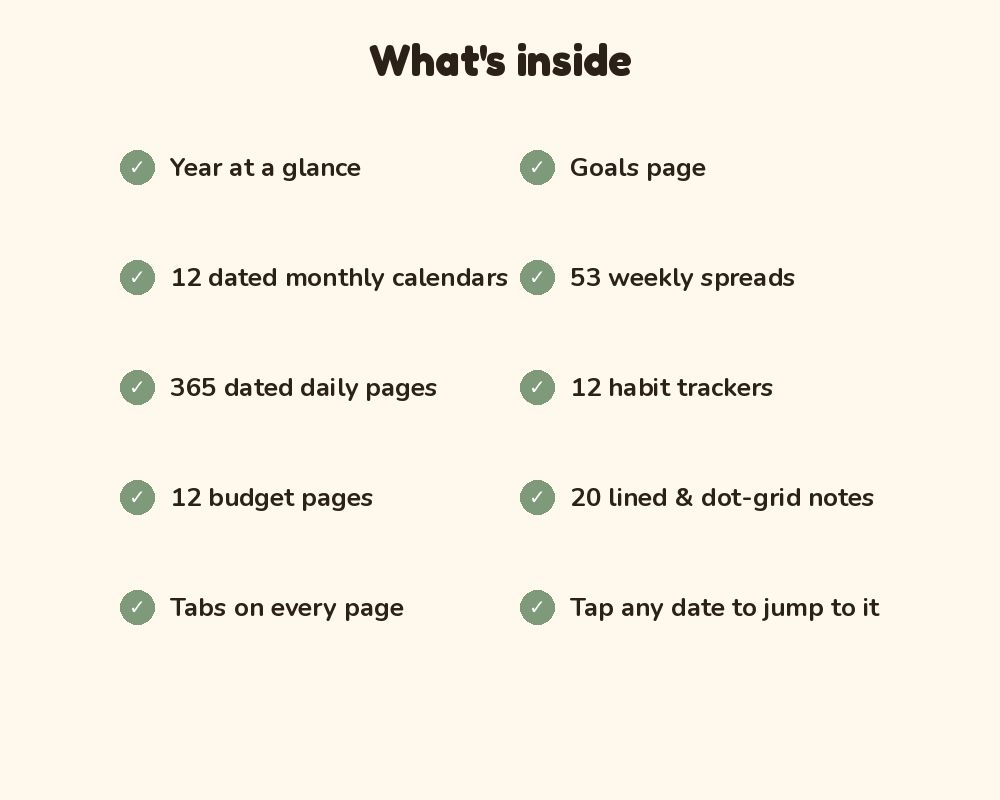 2027 Digital Planner (Sage): Hyperlinked iPad Planner for GoodNotes & Notability printable preview 3
