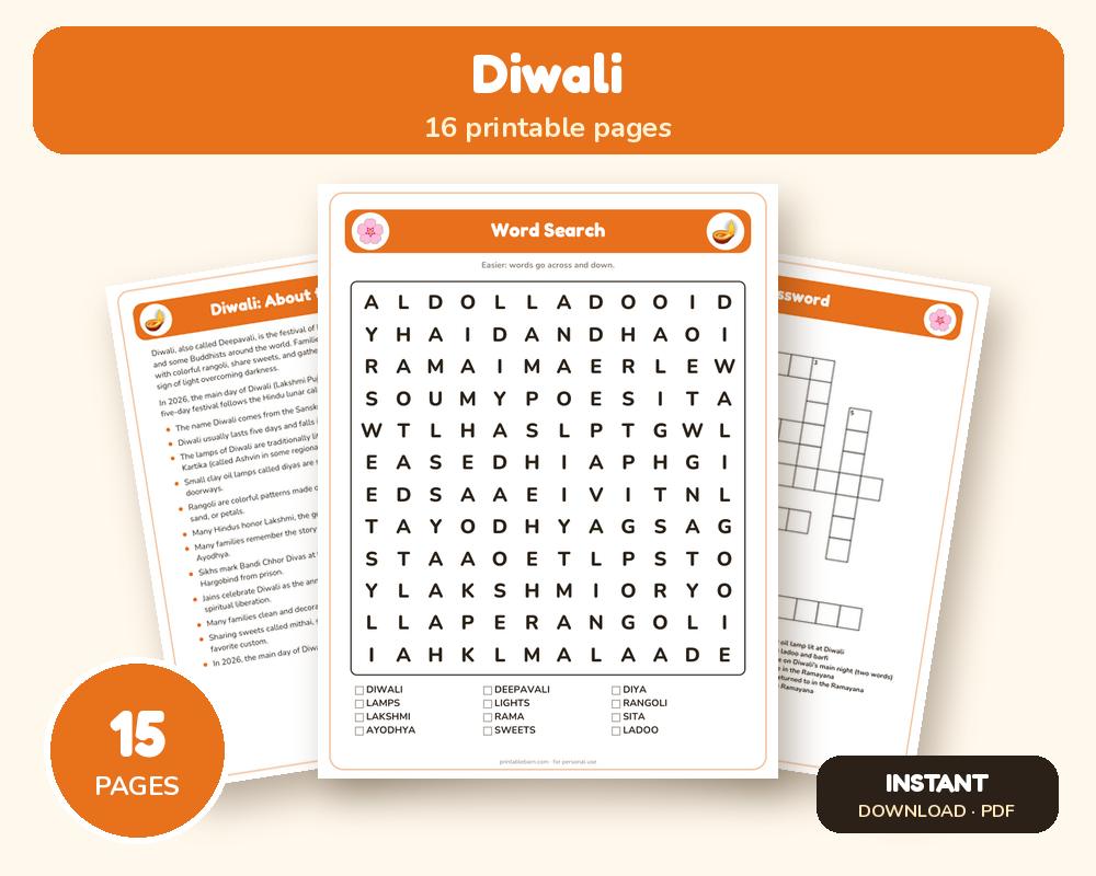 Diwali Activity Pack: Puzzles, Facts & Quiz
