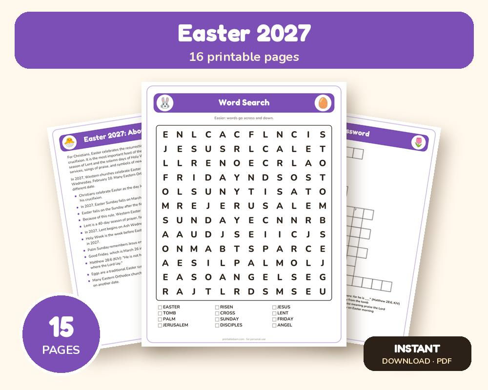 Easter 2027 Activity Pack: Puzzles, Facts & Quiz