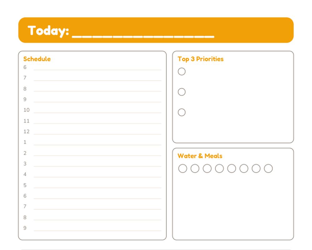 Everyday Life Planner (Undated) printable preview 2