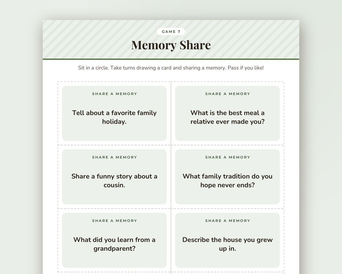 Family Reunion Games Printable Pack: 13 Games & Activities for All Ages printable preview 2