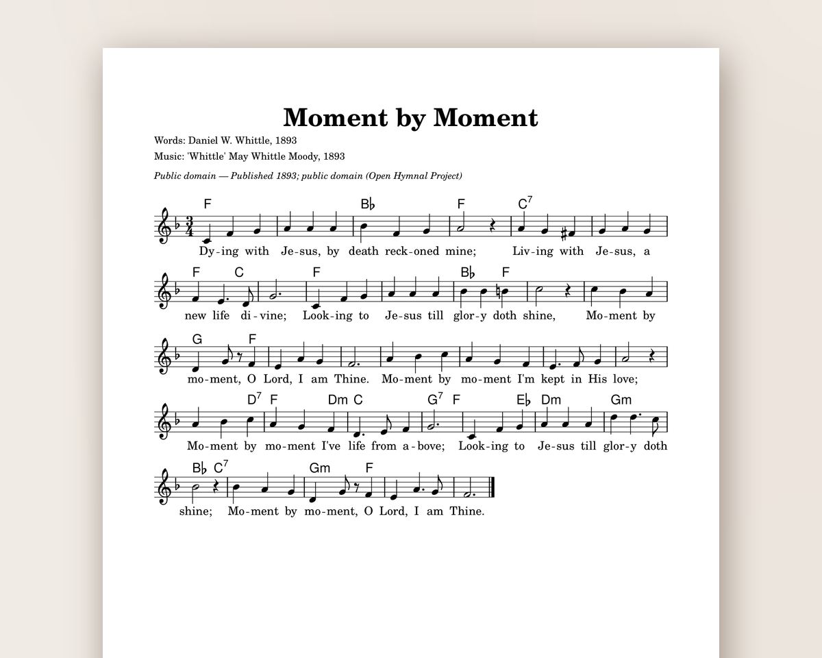 Free printable Gospel Hymns Sheet Music sample page