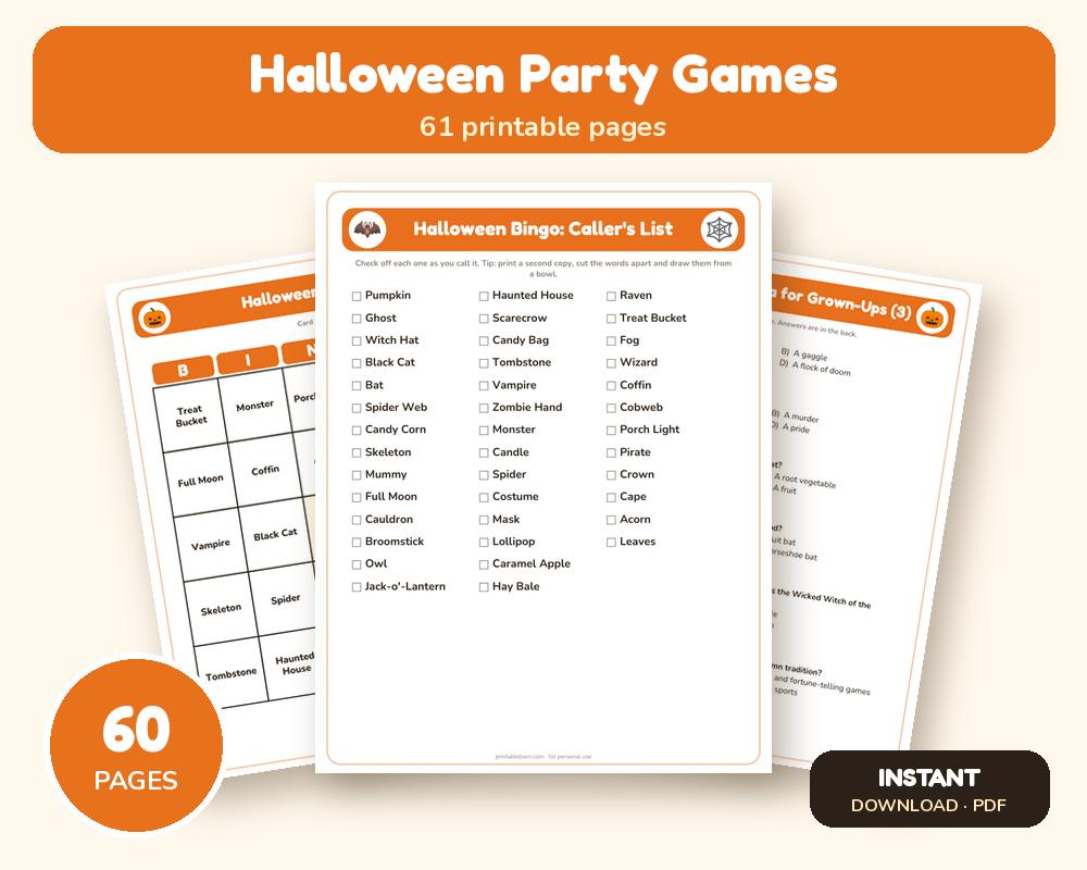 Halloween Party Games Pack