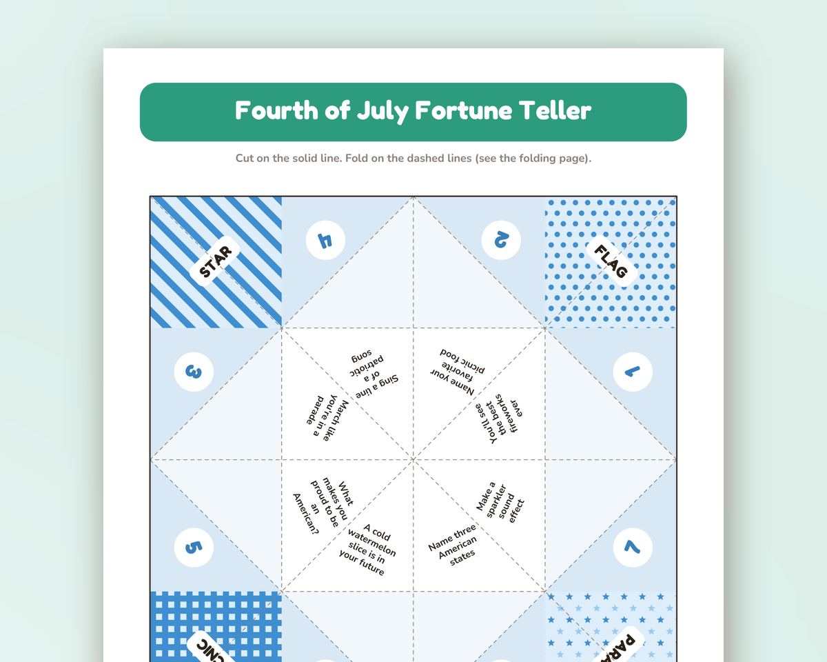 Holiday Fortune Tellers: 10 Seasonal Cootie Catchers for Kids (Printable PDF) printable preview 2