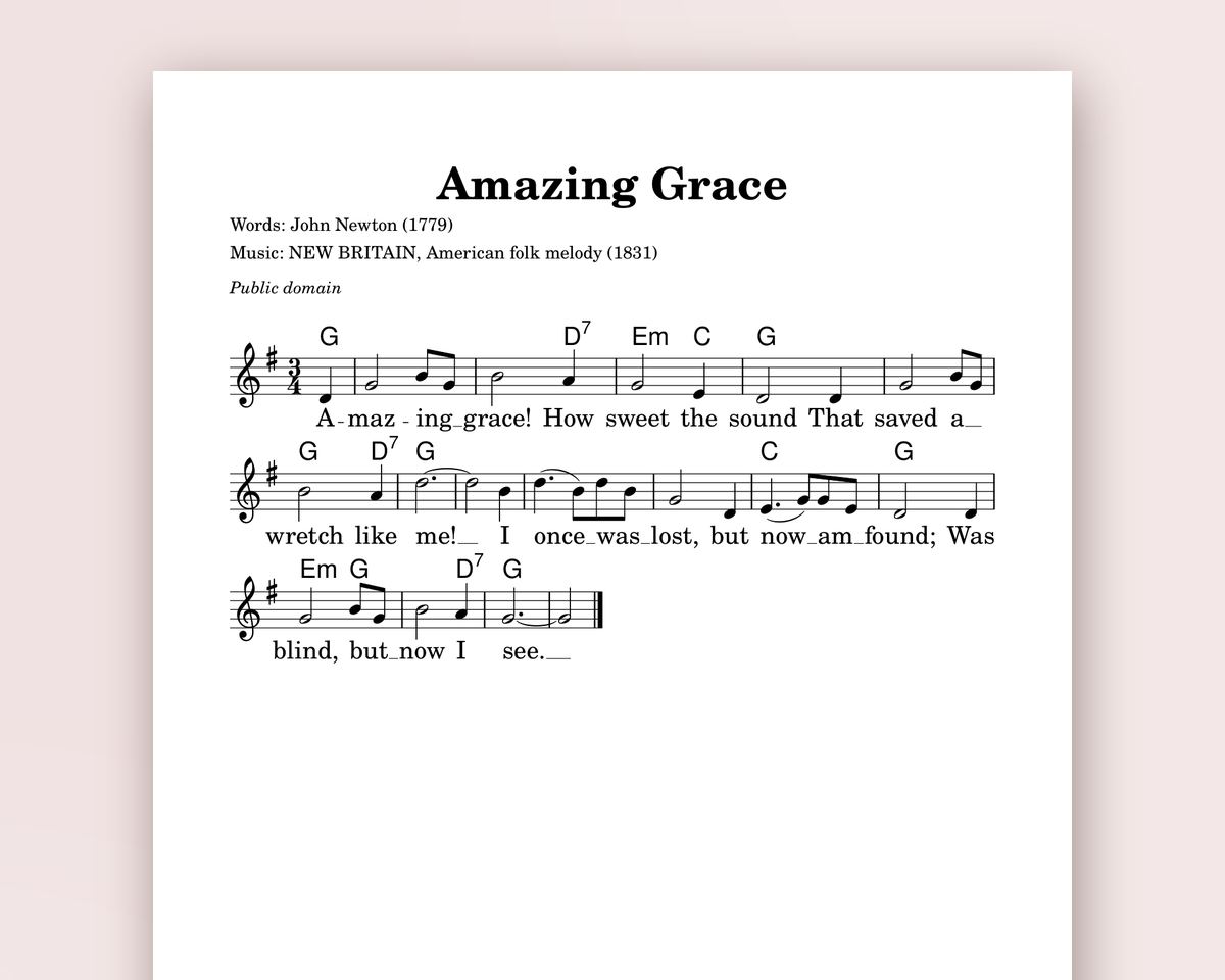 Large Print Hymns: 20 Favorite Hymns with Big Notes & Big Lyrics (Printable Sheet Music) printable preview 2