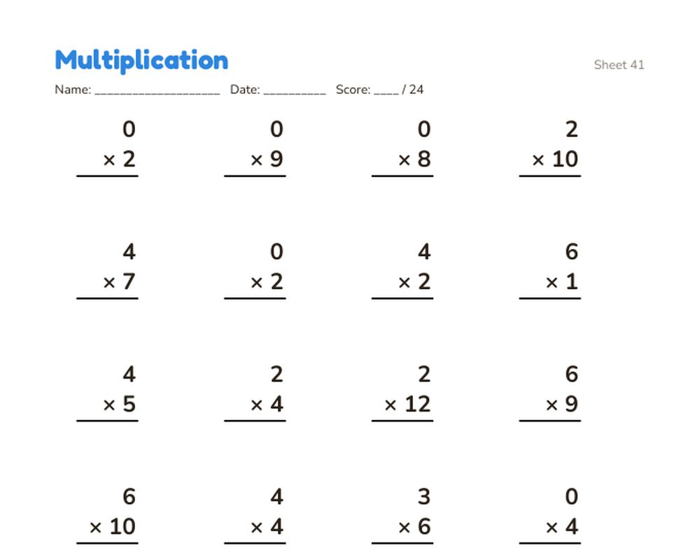 Math Facts Practice: 80 Drill Sheets printable preview 2