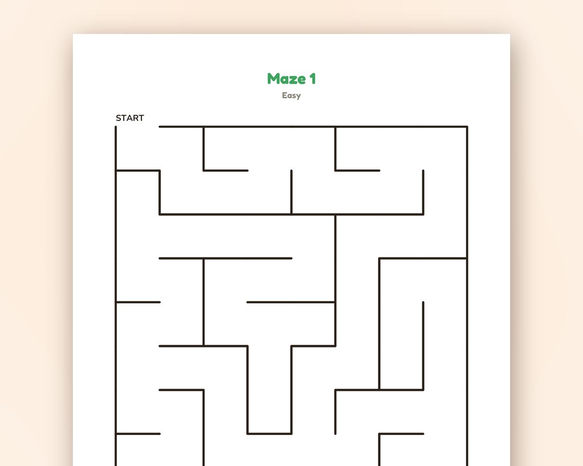 Free printable Mazes for Kids sample page