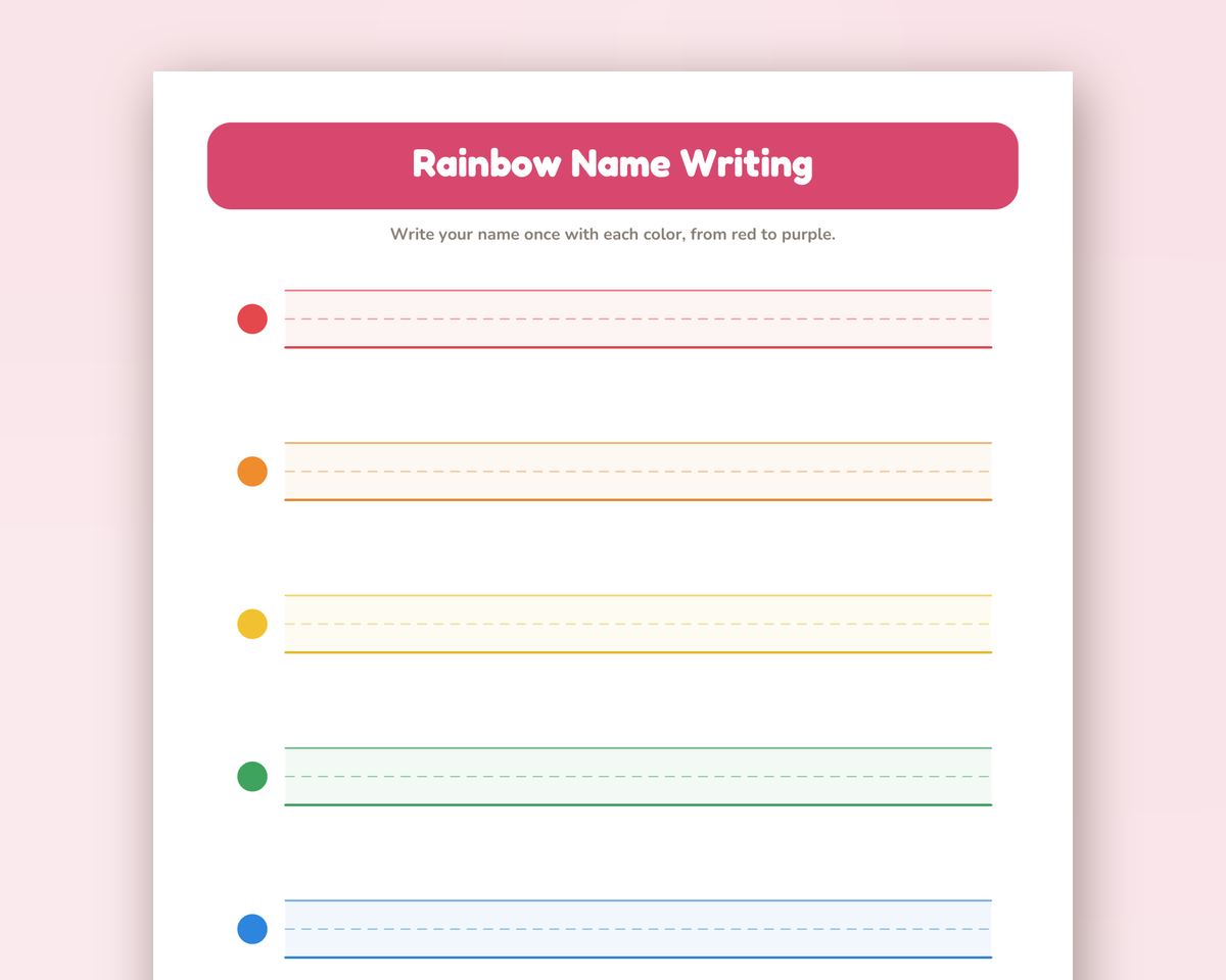 Name Writing Practice Pages: 16 Blank Line Templates for Preschool & K (Printable PDF) printable preview 2