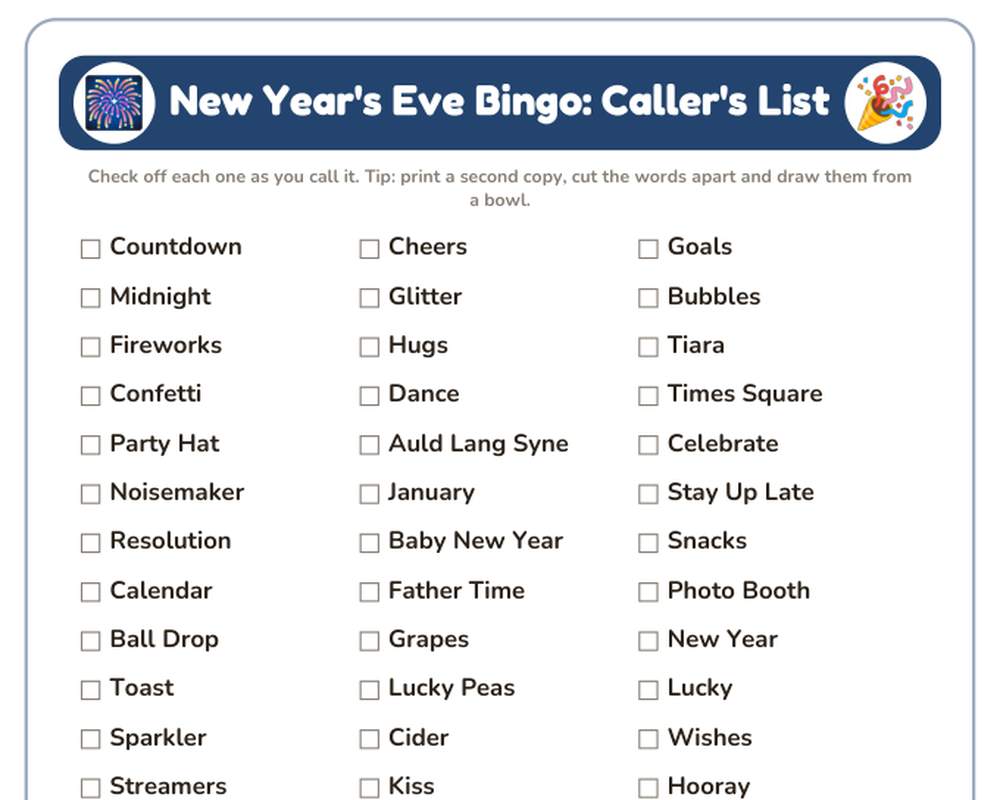 New Year's Eve Party Games Bundle: 15+ Printable Games printable preview 2
