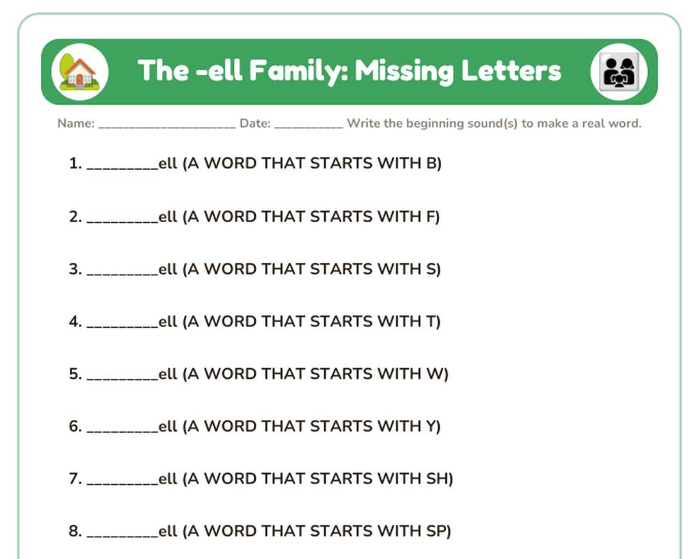 -ELL Word Family Worksheets: Trace, Write, Word Search & Sort (Printable) printable preview 2