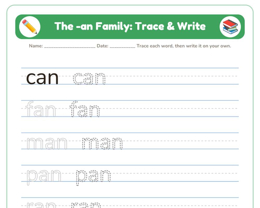 Word Family Worksheets Mega Bundle: 24 Word Families, 96 Pages (Kβ1 Phonics) printable preview 2