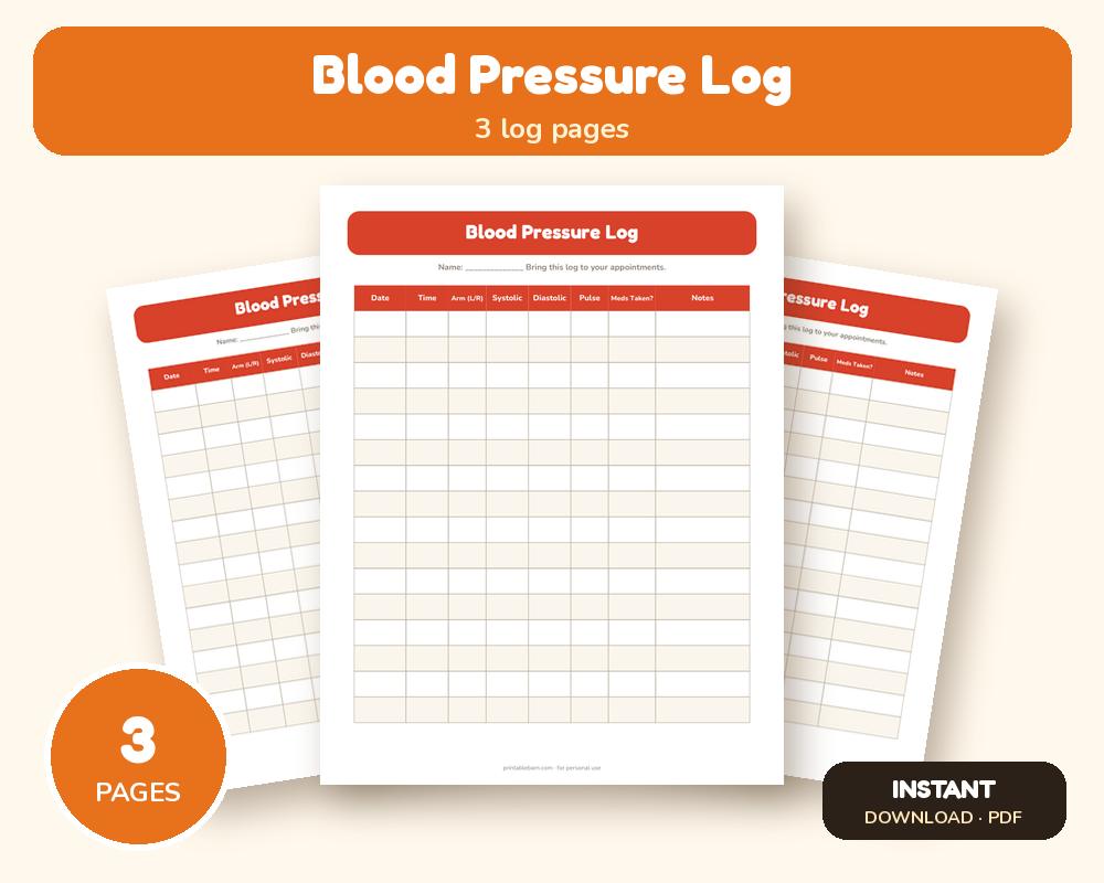 Blood Pressure Log (Printable)