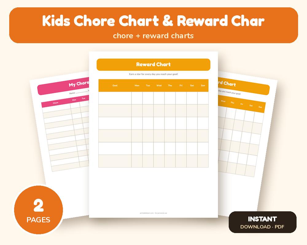 Kids Chore Chart & Reward Chart
