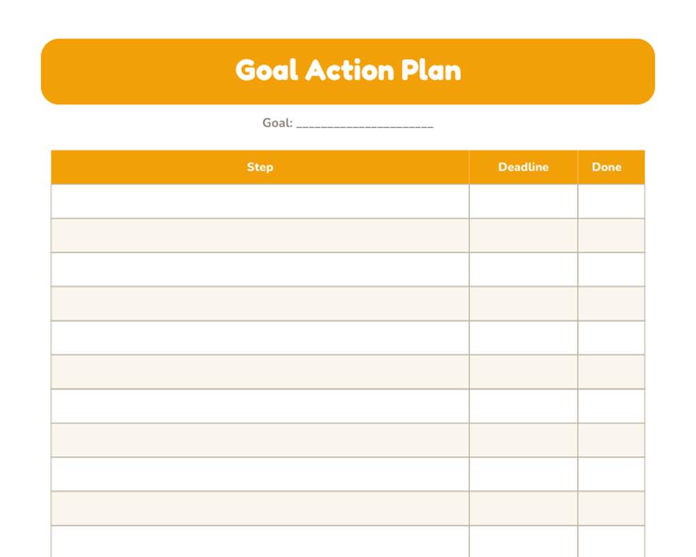 Goal Planner: Yearly, Monthly & Action Steps printable preview 2