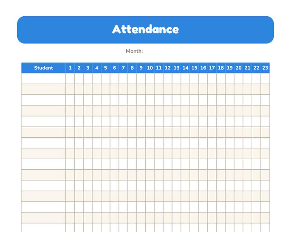 Printable Gradebook & Attendance Sheets printable preview 2
