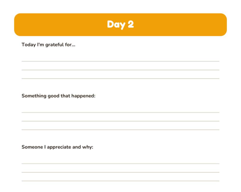 Gratitude Journal: 30 Days printable preview 2