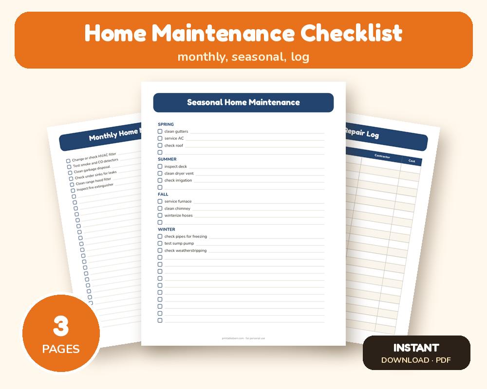 Home Maintenance Checklist: Monthly & Seasonal