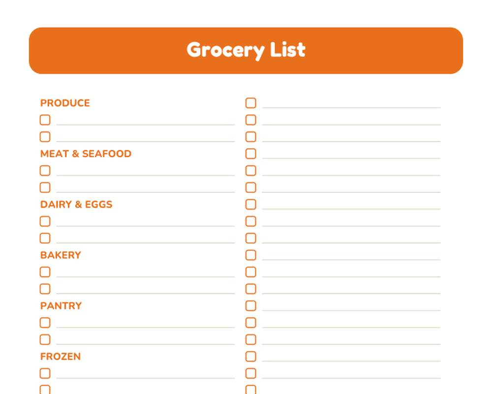 Weekly Meal Planner + Grocery List printable preview 2