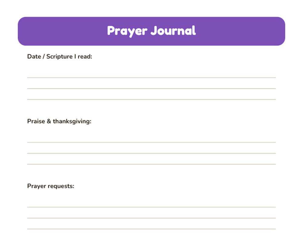 Prayer Journal Printable (30 Pages) printable preview 2