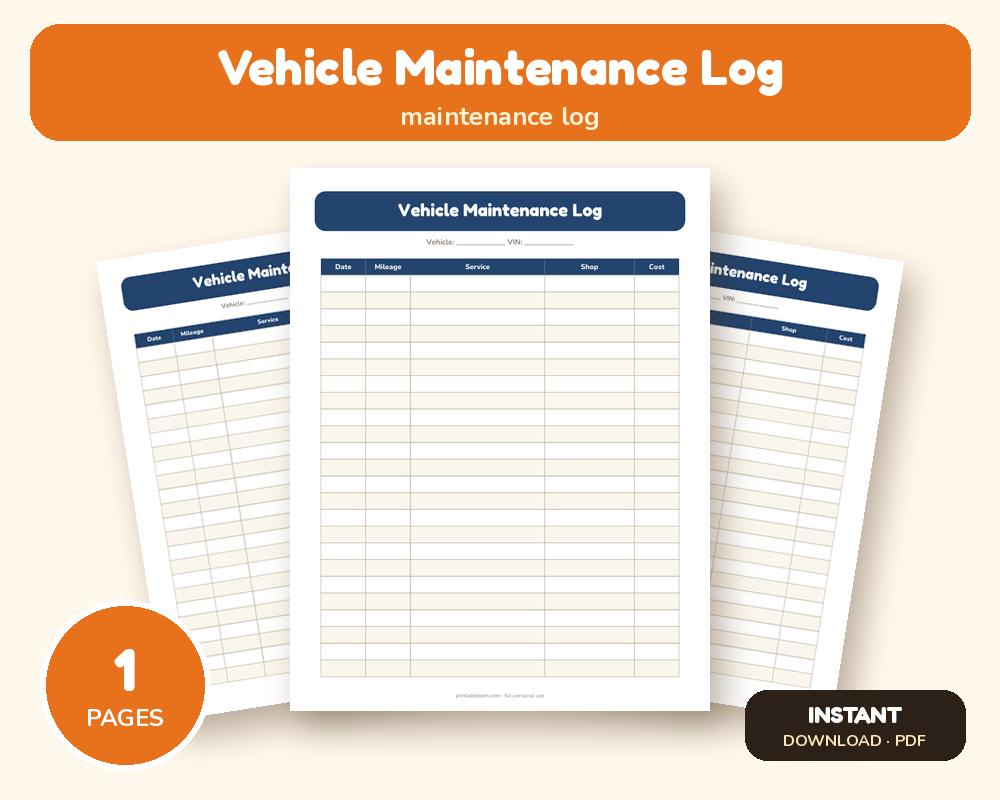 Vehicle Maintenance Log