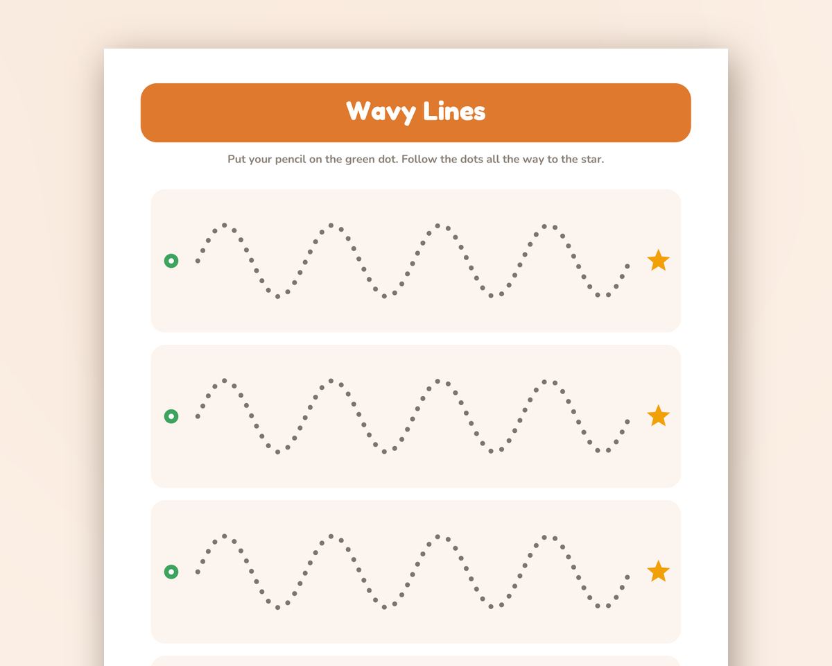 Pre-Writing Tracing Lines for Preschool: 20 Fine Motor Worksheets (Printable PDF) printable preview 2