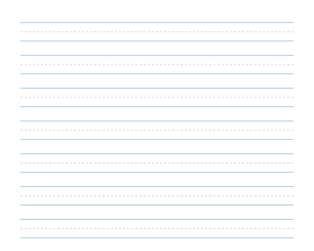 Primary Handwriting Paper (Dashed Midline) Printable PDF printable preview 2