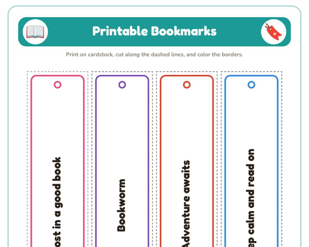 Printable Bookmarks: 12 Designs to Color (Reading + KJV Verses) printable preview 2