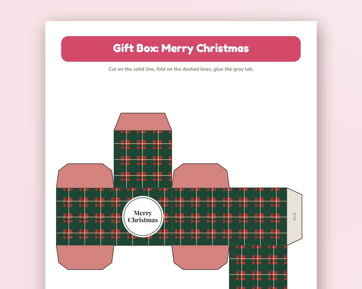 Printable Gift Boxes: 8 Patterned Tuck-Top Box Templates (Cut & Fold PDF) printable preview 2