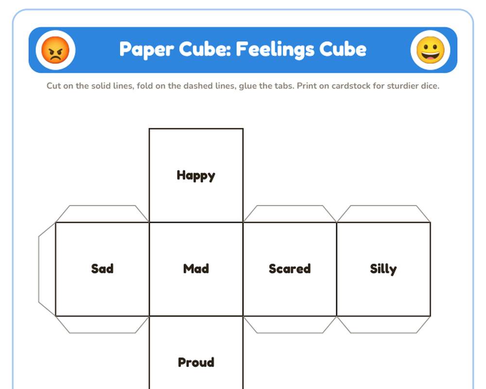 Printable Paper Dice & Cube Templates: 8 Designs printable preview 2