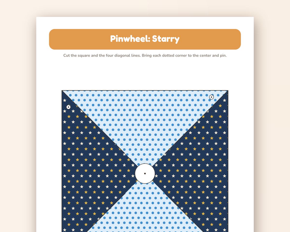 Printable Pinwheels: 8 Patterned Pinwheel Templates to Cut & Spin (PDF) printable preview 2