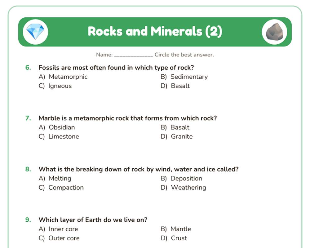 Free printable Science Basics Quiz Pack sample page