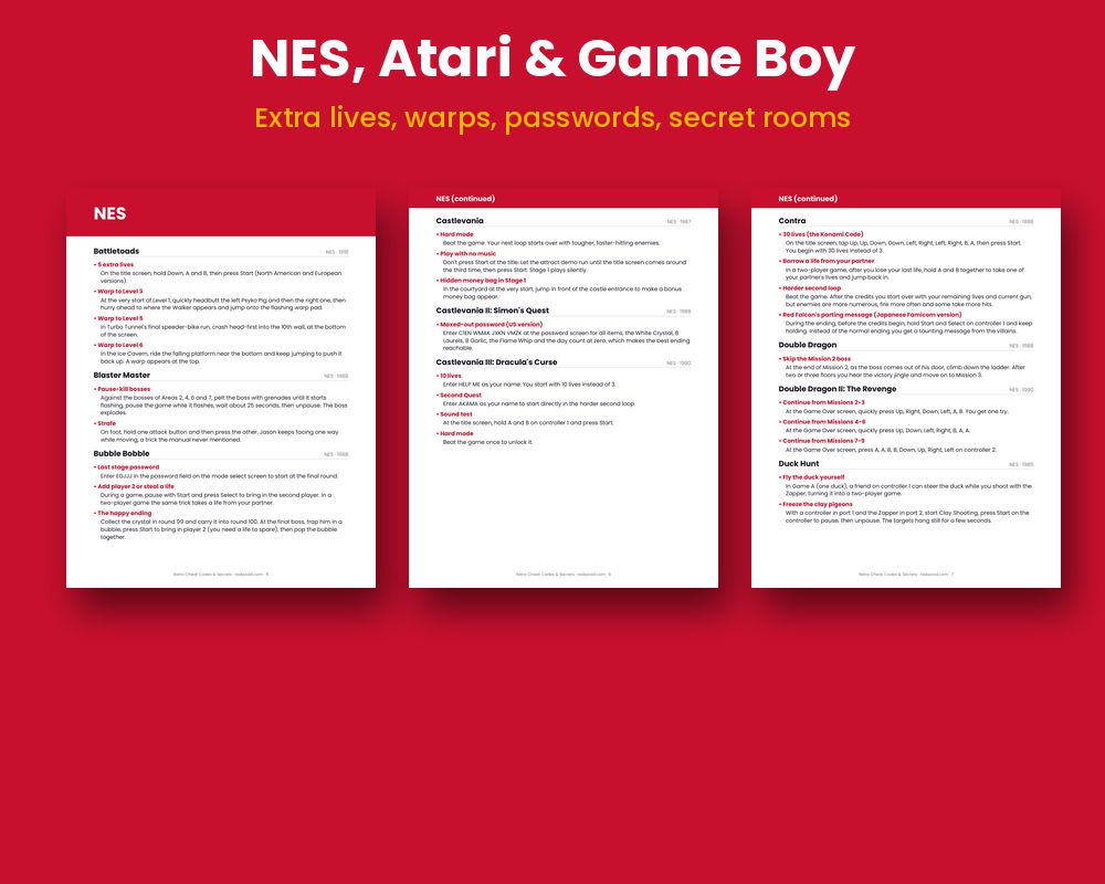 Retro Cheat Codes & Secrets printable preview 2