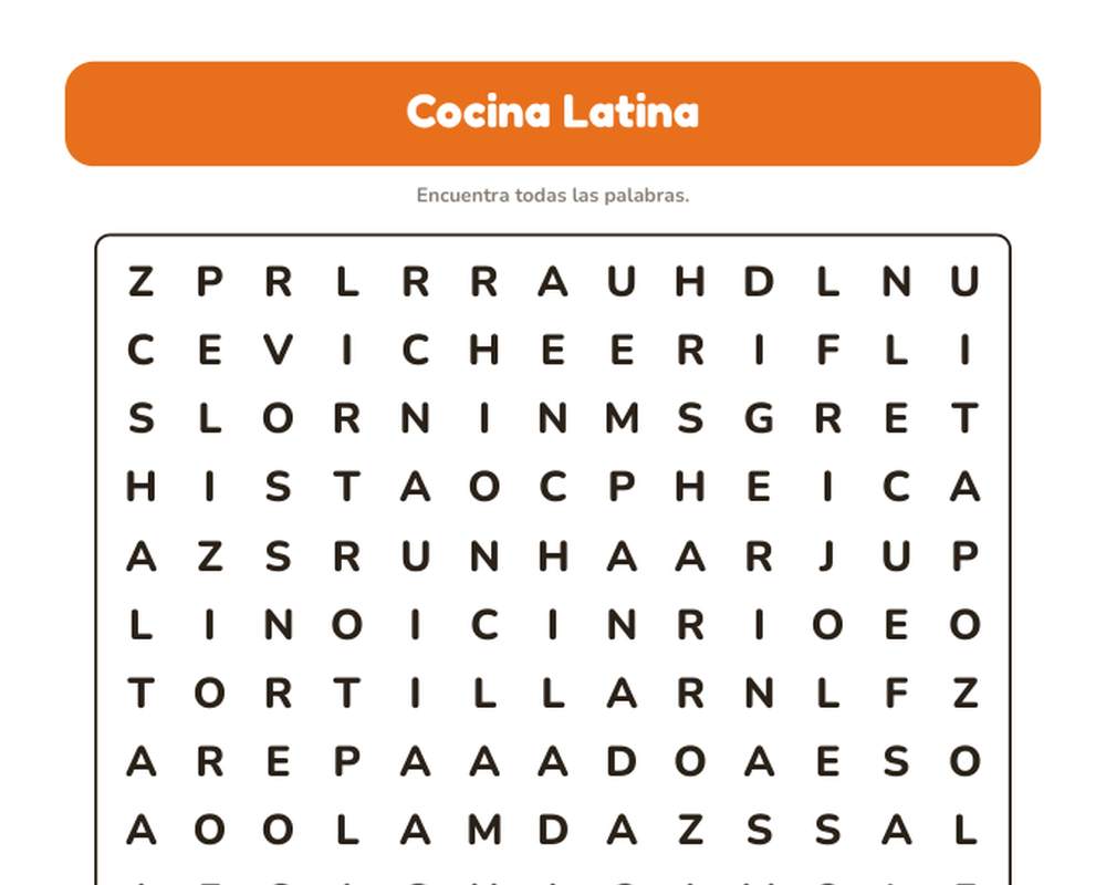 Free printable Sopa de Letras Letra Grande sample page