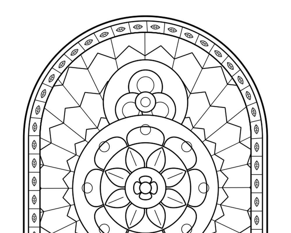 Free printable Stained Glass Window Coloring Pages sample page