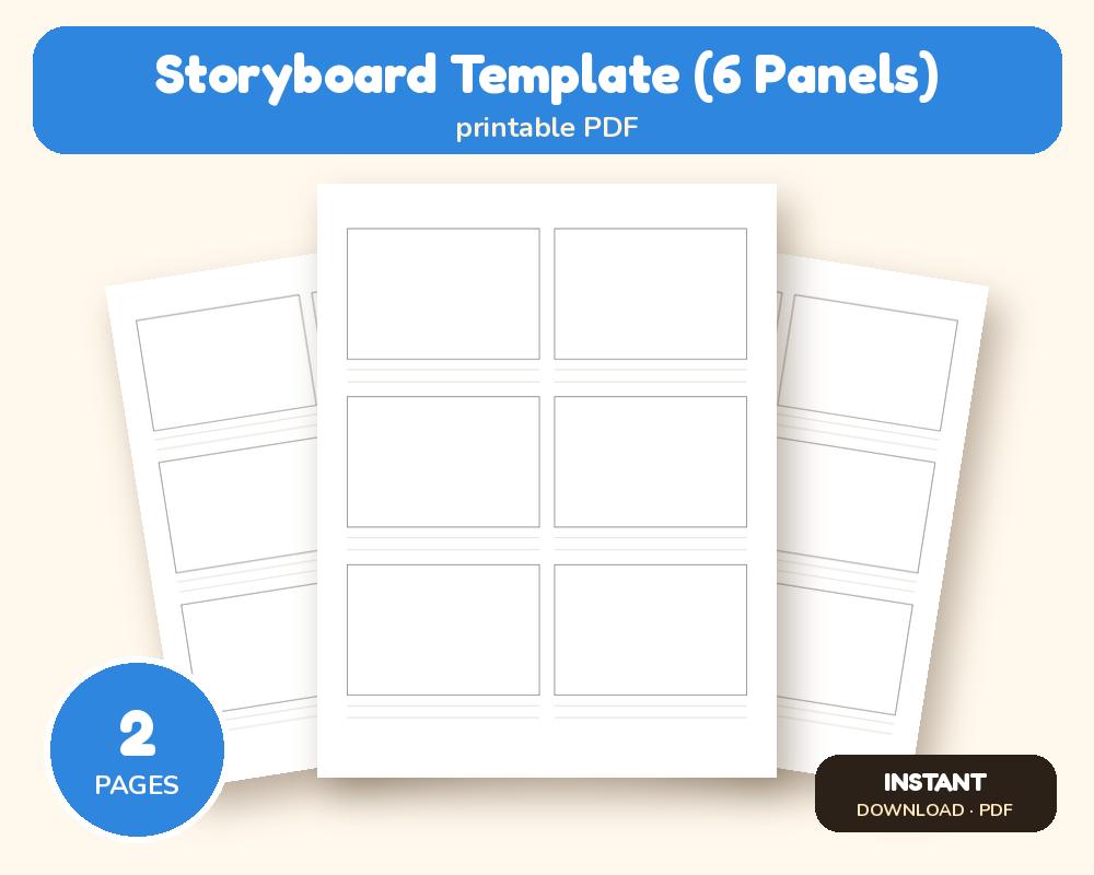 Storyboard Template (6 Panels) Printable PDF