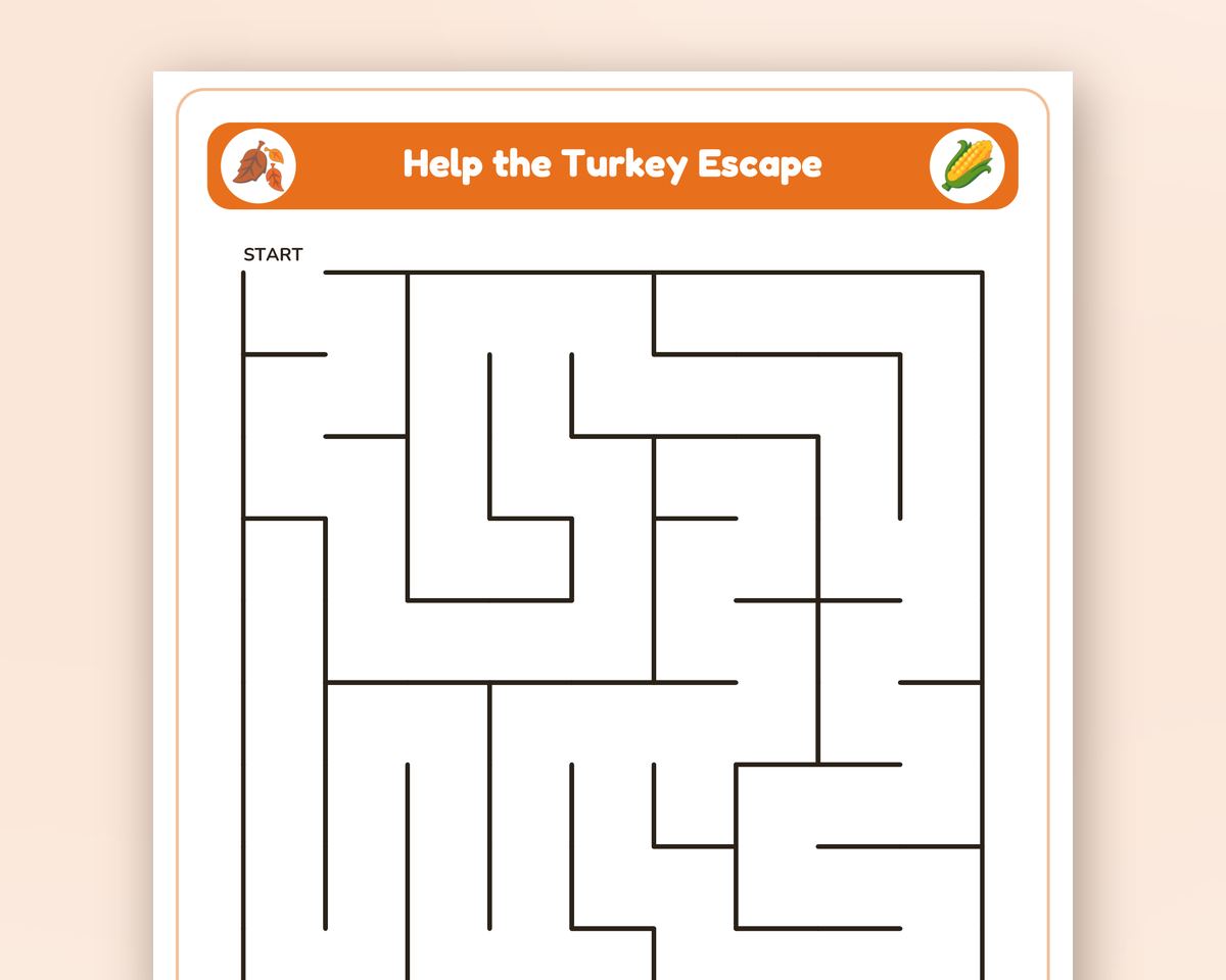 Thanksgiving Activity Book for Kids: 30+ Pages of Word Searches, Mazes, Crosswords, Games & Writing Prompts printable preview 2