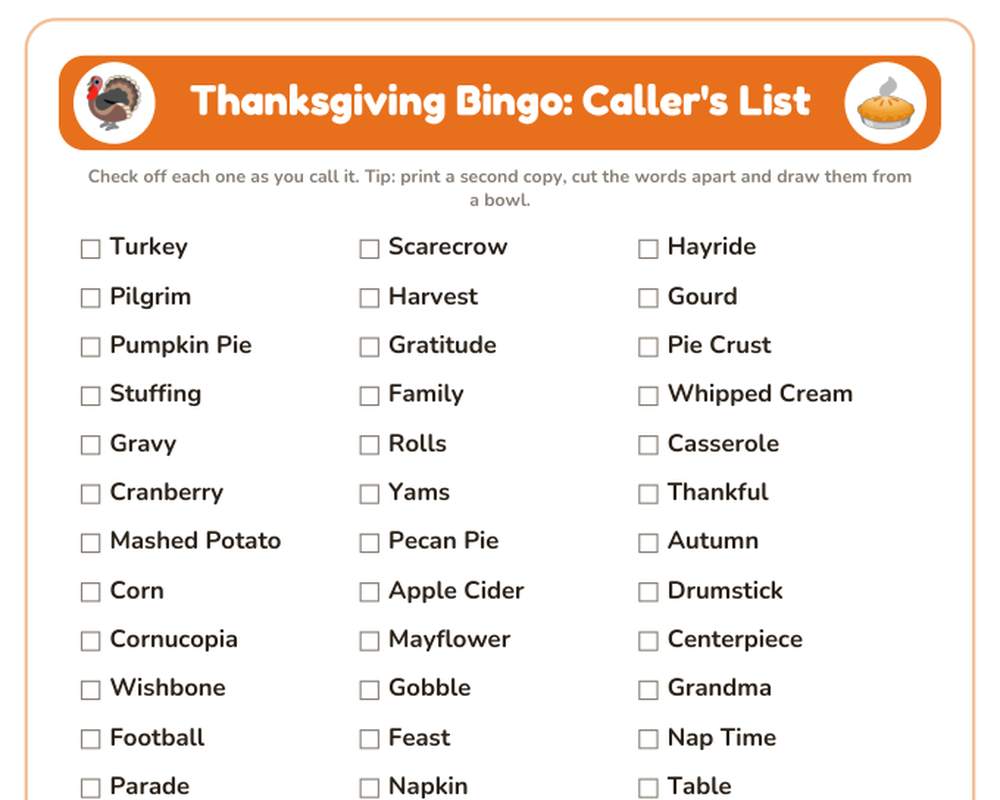 Thanksgiving Party Games Bundle: 15+ Printable Games printable preview 2