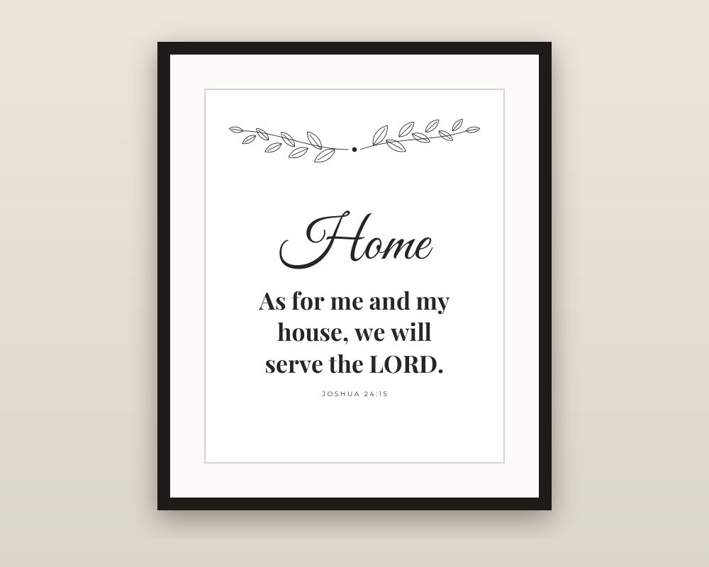 As For Me and My House Wall Art: Farmhouse Joshua 24:15 Printable Sign printable preview 2