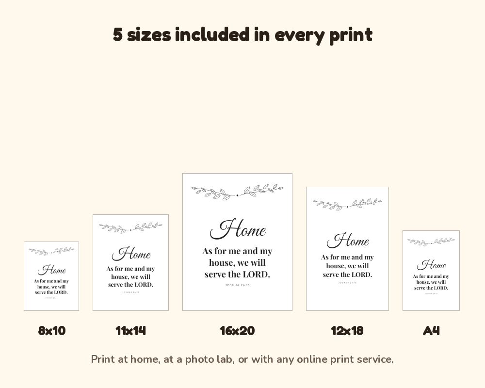 As For Me and My House Wall Art: Farmhouse Joshua 24:15 Printable Sign printable preview 3