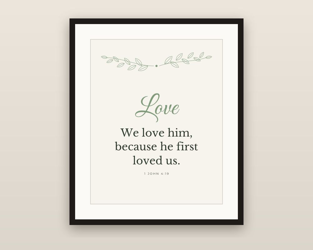 Botanical Scripture Wall Art Set of 4: Sage Green Line Art Bible Verse Prints printable preview 2