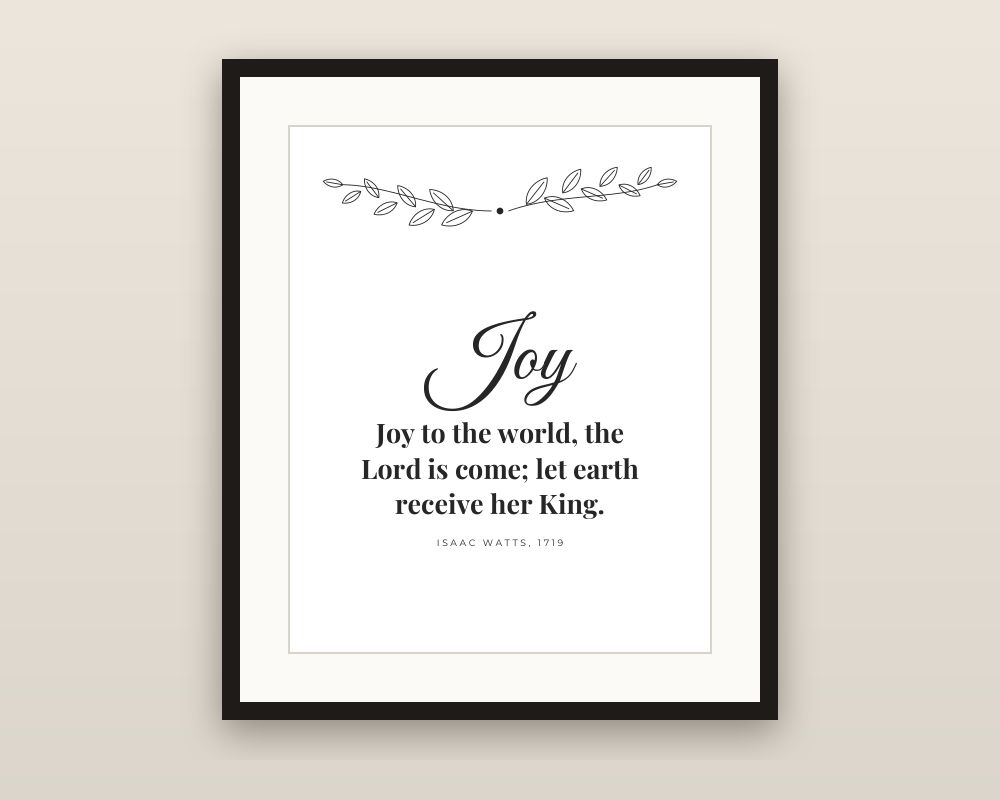 Christmas Carol Wall Art Set of 4: Silent Night, Joy to the World, O Holy Night & O Come Let Us Adore Him printable preview 2