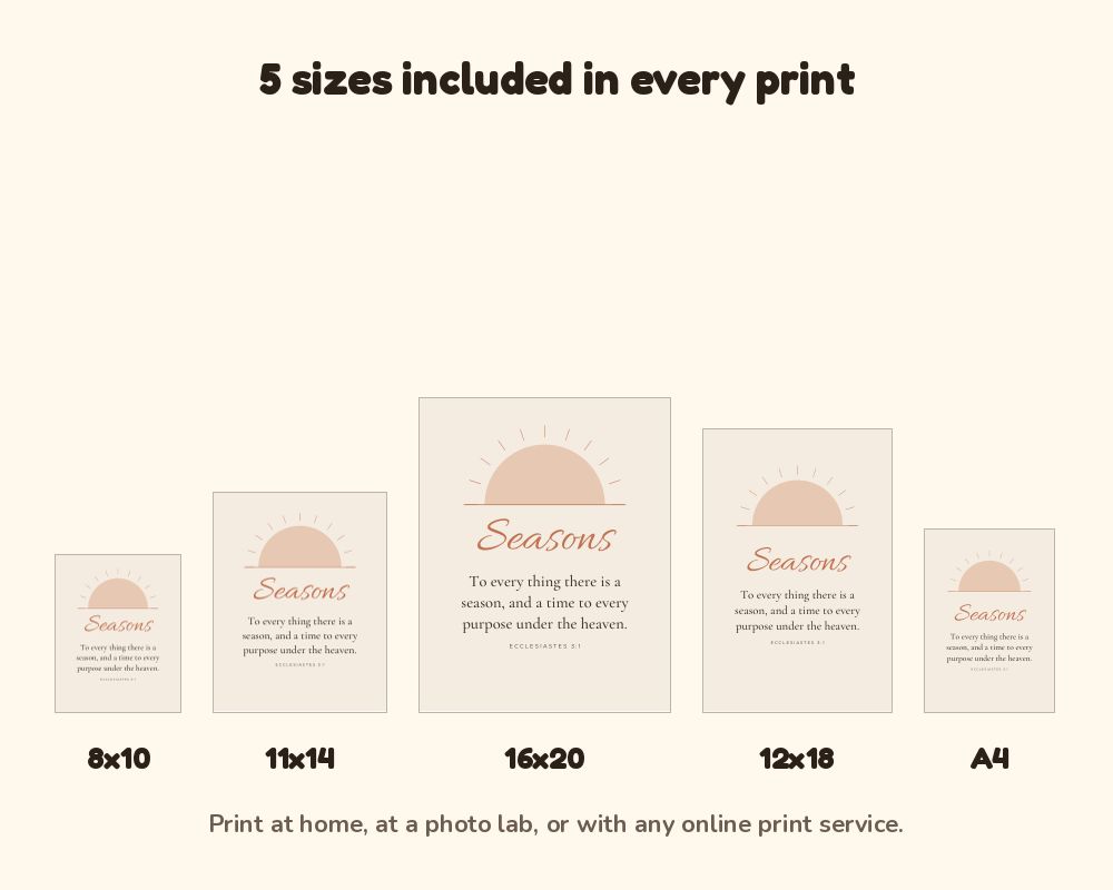 To Every Thing There Is a Season Wall Art Set of 3: Ecclesiastes 3 Prints printable preview 3