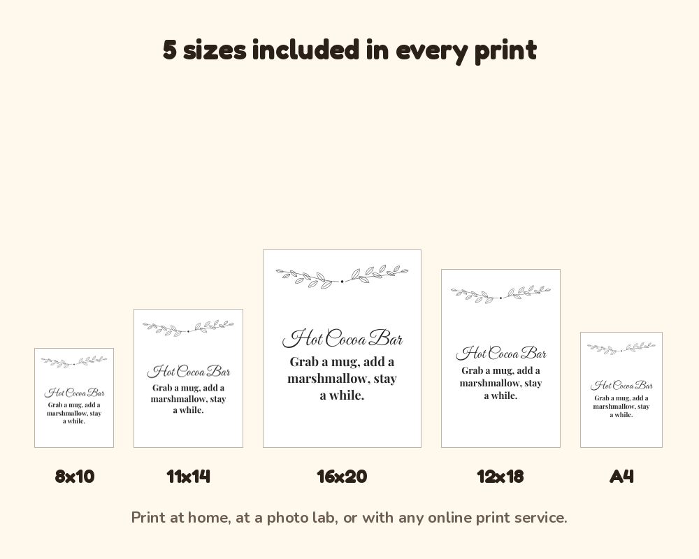 Hot Cocoa Bar Sign & Christmas Kitchen Prints Set of 3 (Printable) printable preview 3