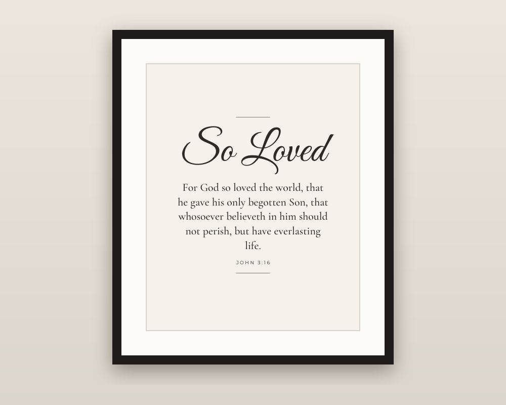 John 3:16 Wall Art: Minimalist Scripture Print (KJV) printable preview 2