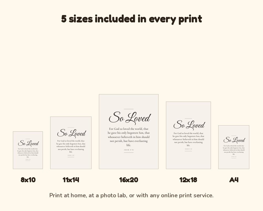 John 3:16 Wall Art: Minimalist Scripture Print (KJV) printable preview 3