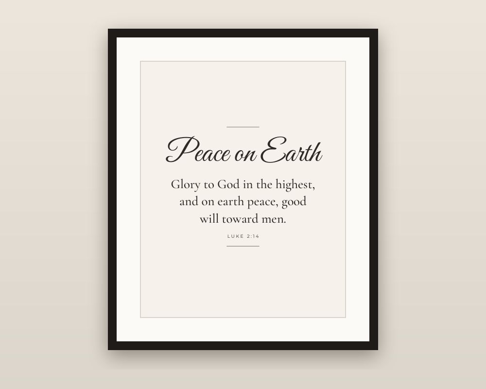 Minimalist Christmas Wall Art Set of 4: Merry & Bright, Peace on Earth, Believe, Noel printable preview 2