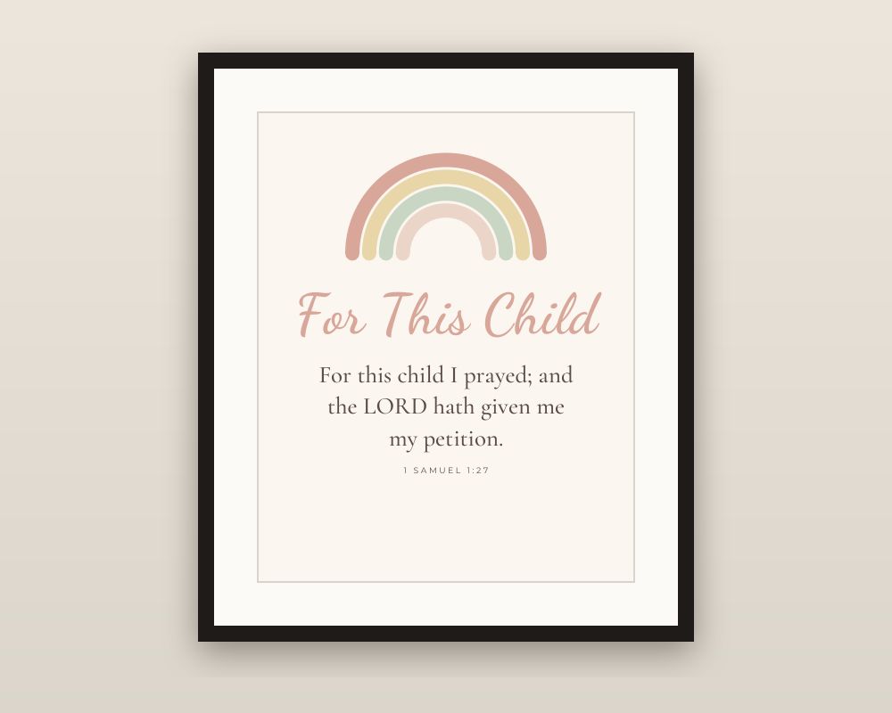 Nursery Bible Verse Wall Art Set of 3: Pastel Rainbow Scripture Prints printable preview 2