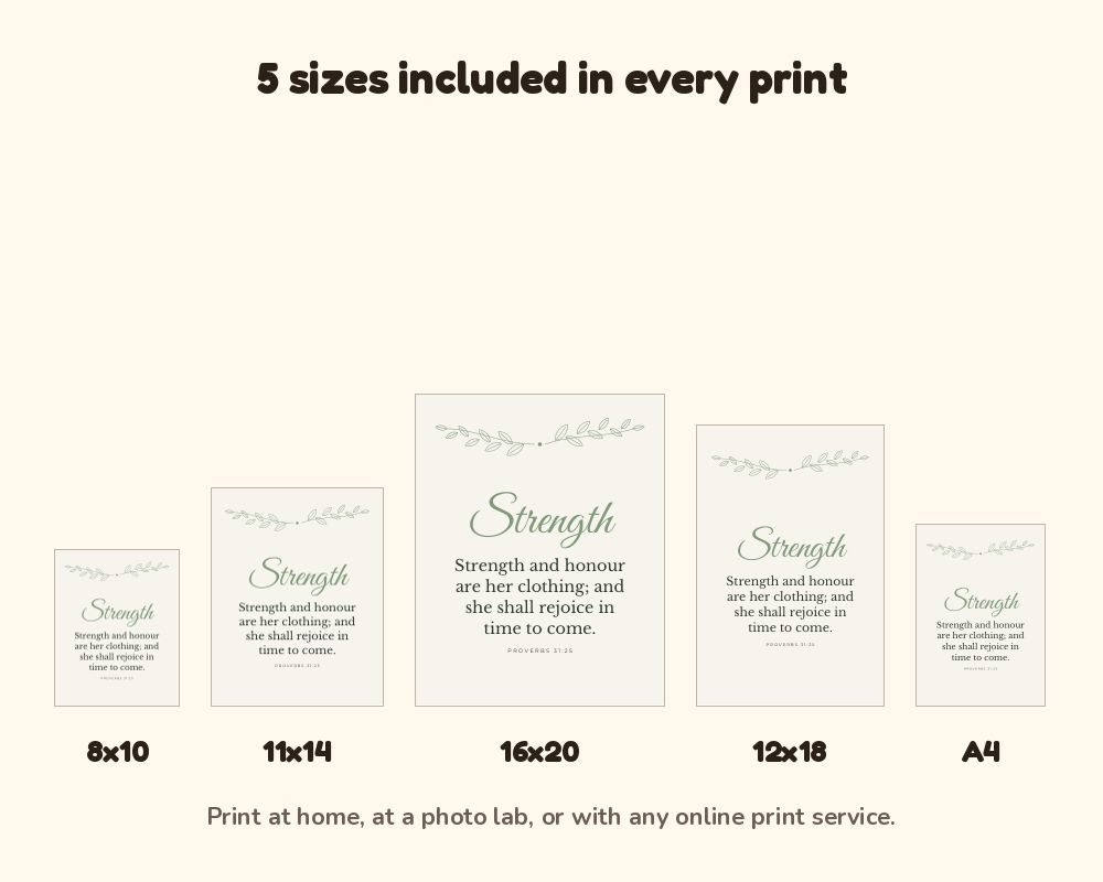 Proverbs 31 Woman Wall Art Set of 3: Botanical Scripture Prints for Mom printable preview 3
