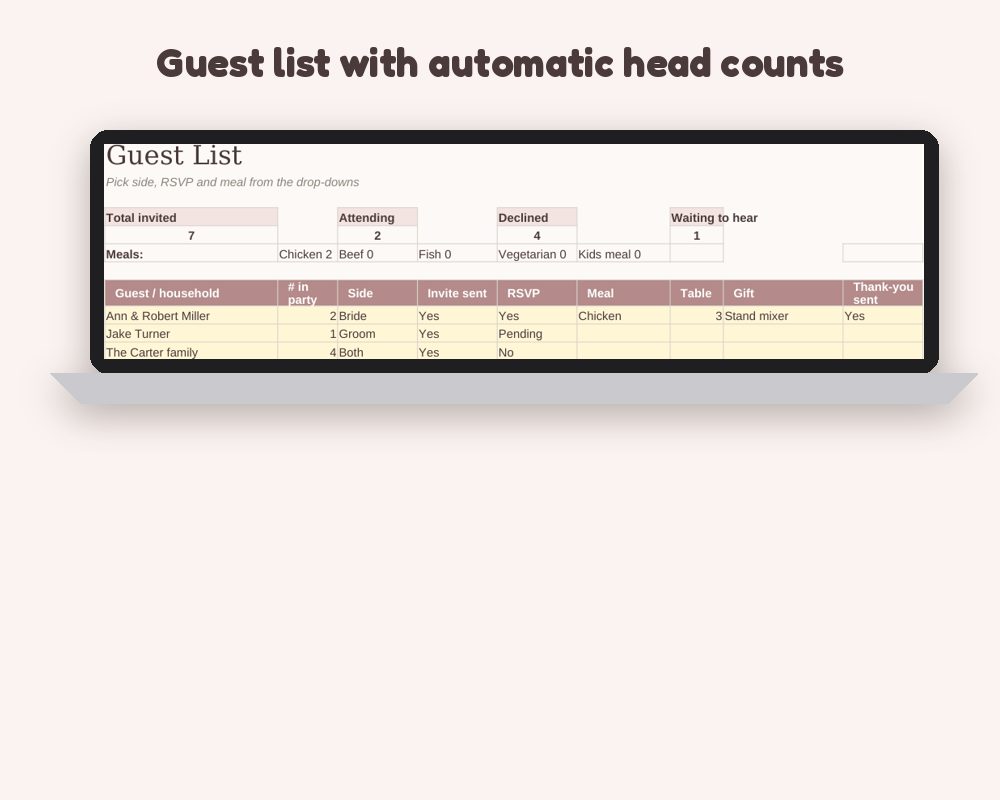 Wedding Budget Planner Spreadsheet: Budget, Vendors, Guest List & Checklist (Excel & Google Sheets) printable preview 2
